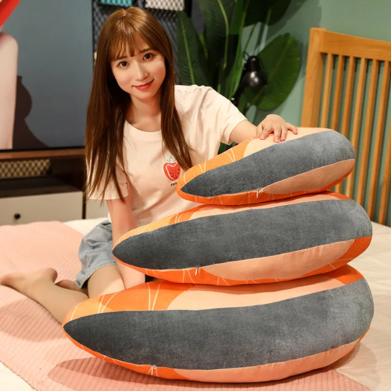 Cute Orange Salmon Fillet Plush Pillow - Image 6