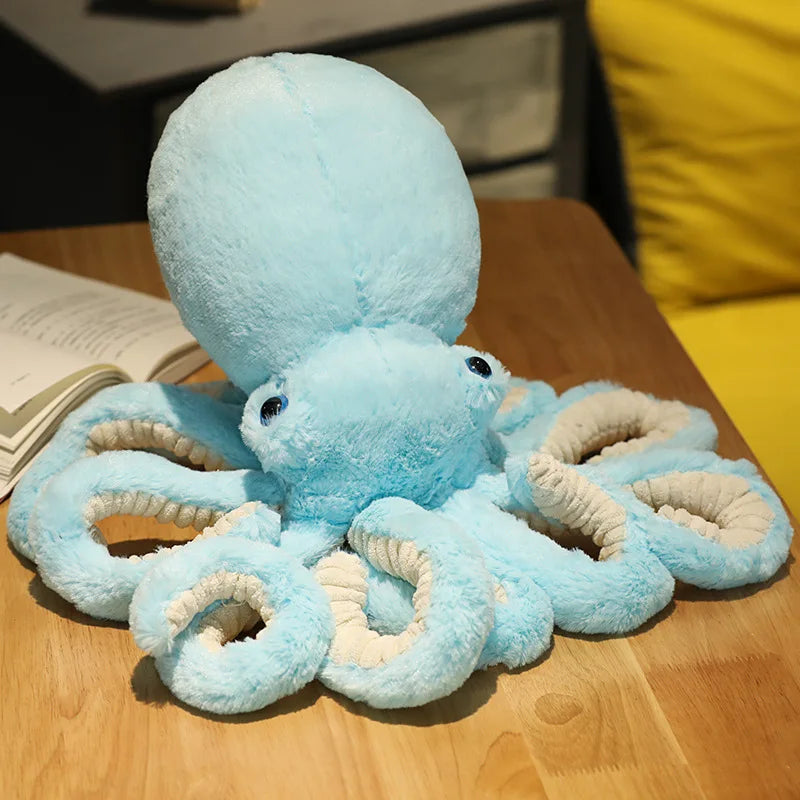 Fluffy Black Octopus Plush Toy with Blue Eyes - Image 8