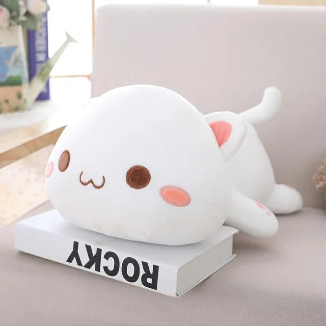 Kawaii Grey Lying Cat Plush Pillow - Image 7