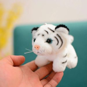 Mini Blue-Eyed White Tiger Plush Toy