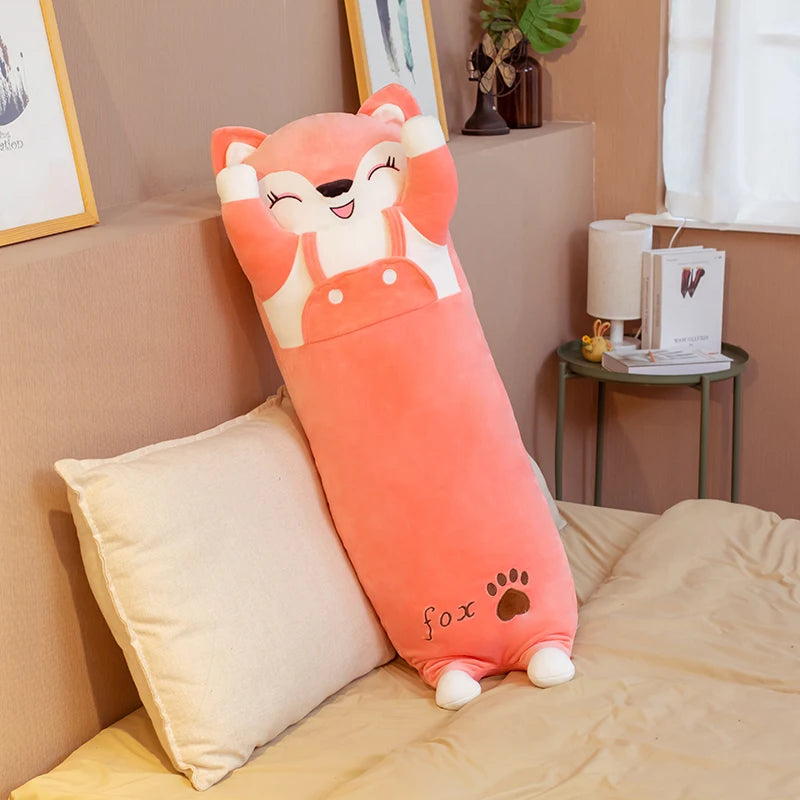 Soft Pink Fox Body Pillow with Paw Print - Image 13