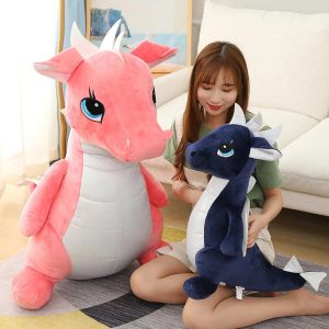 Cute Dragon Plush Toys in Pink and Navy Blue