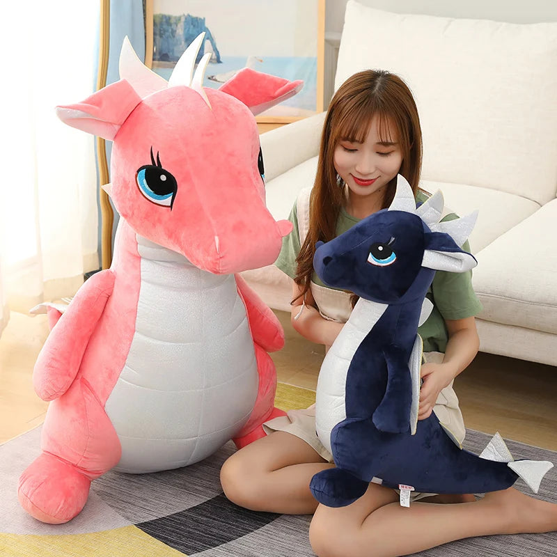 Cute Dragon Plush Toys in Pink and Navy Blue