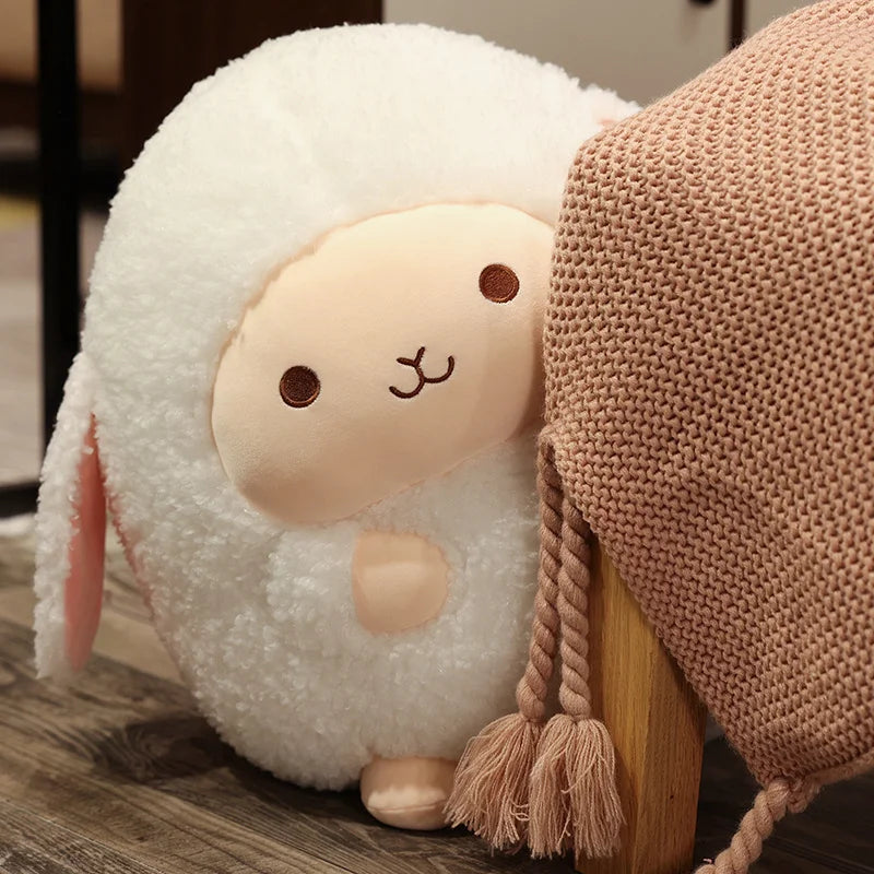 Adorable Cream White Round Sheep Plush - Image 3