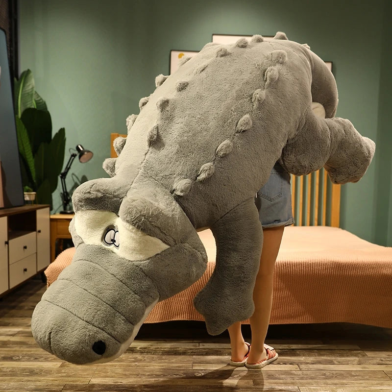 Oversized Olive Green Crocodile Plush Toy - Image 2