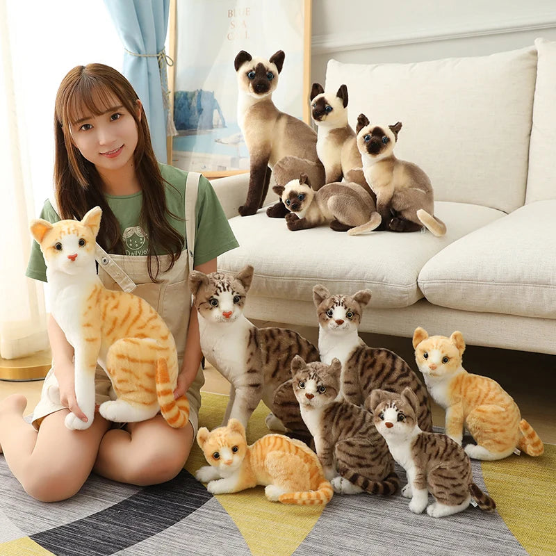 Lifelike Tabby and Siamese Cat Plush Toy - Image 5