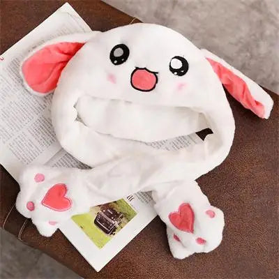 Pink Plush Bunny Hat with Moving Ears - Image 6