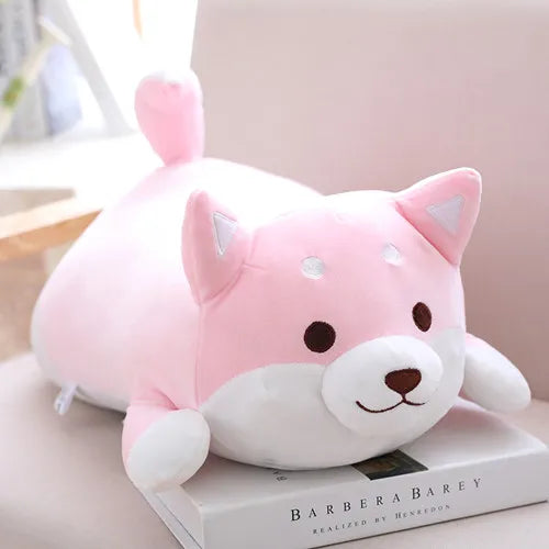 Cute Shiba Inu Plush Pillow with Paw Prints - Image 7