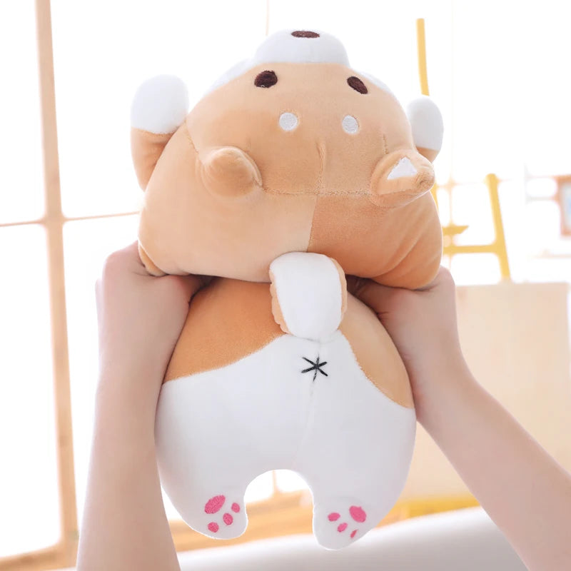 Cute Shiba Inu Plush Pillow with Paw Prints - Image 6