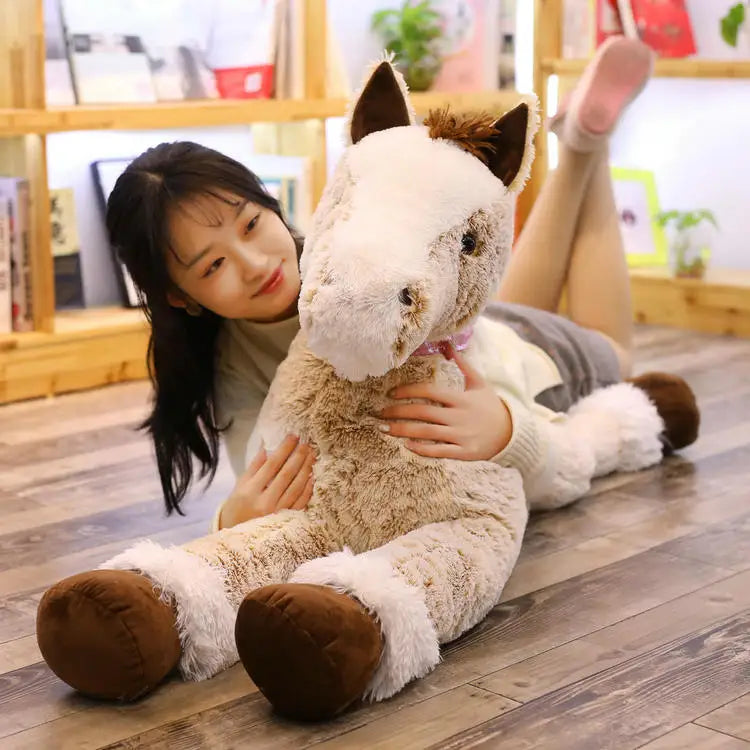 Oversized Lying Down Plush Horse Toy - Image 3