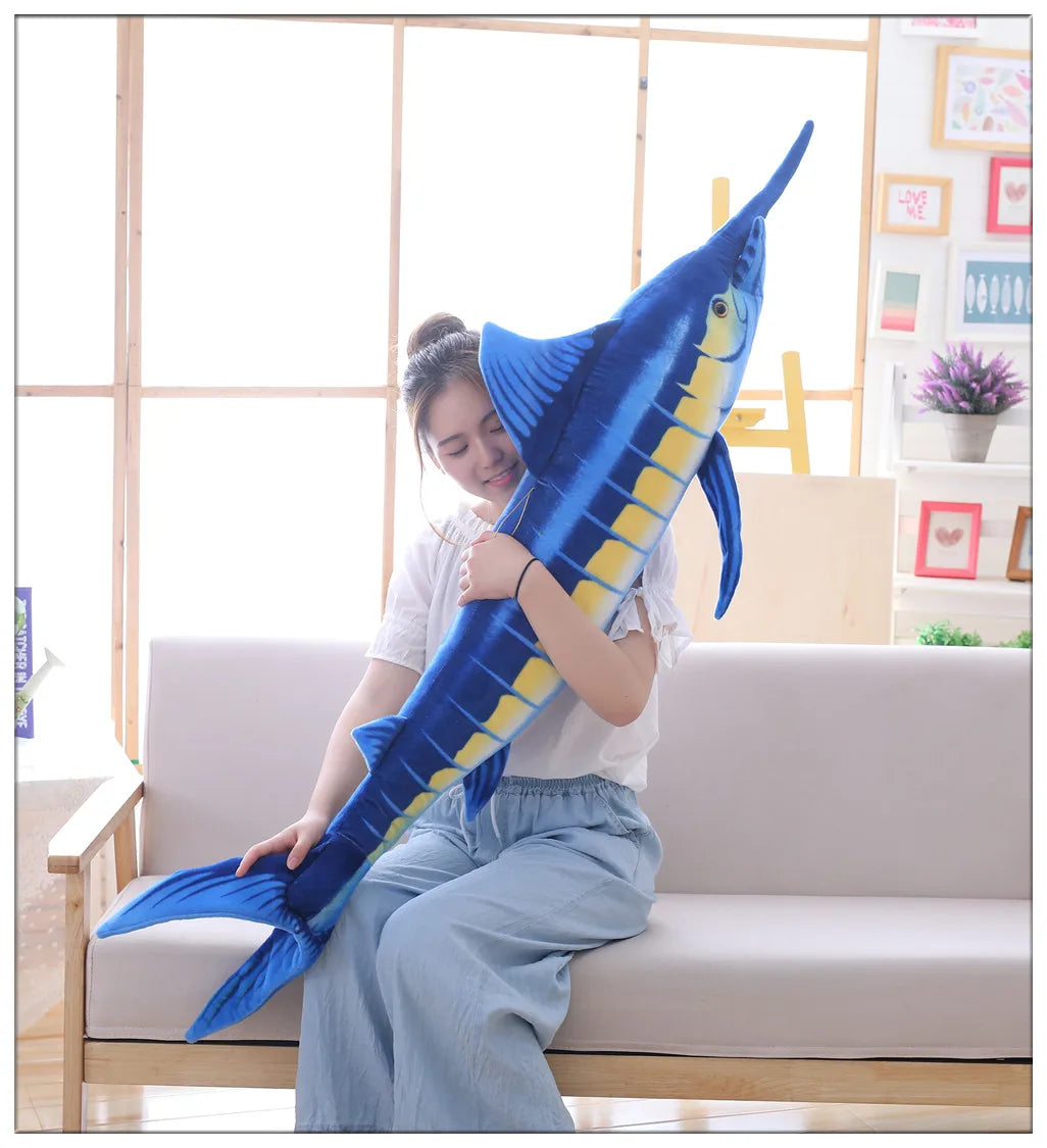 Realistic Blue Marlin Plush Pillow - Image 5