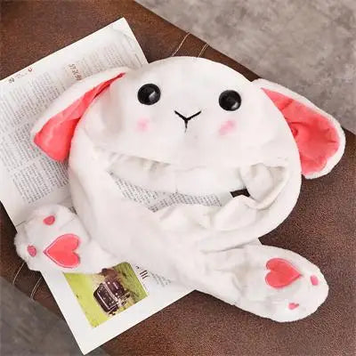 Pink Plush Bunny Hat with Moving Ears - Image 7