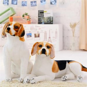 Realistic Tri-Color Beagle Plush Dog