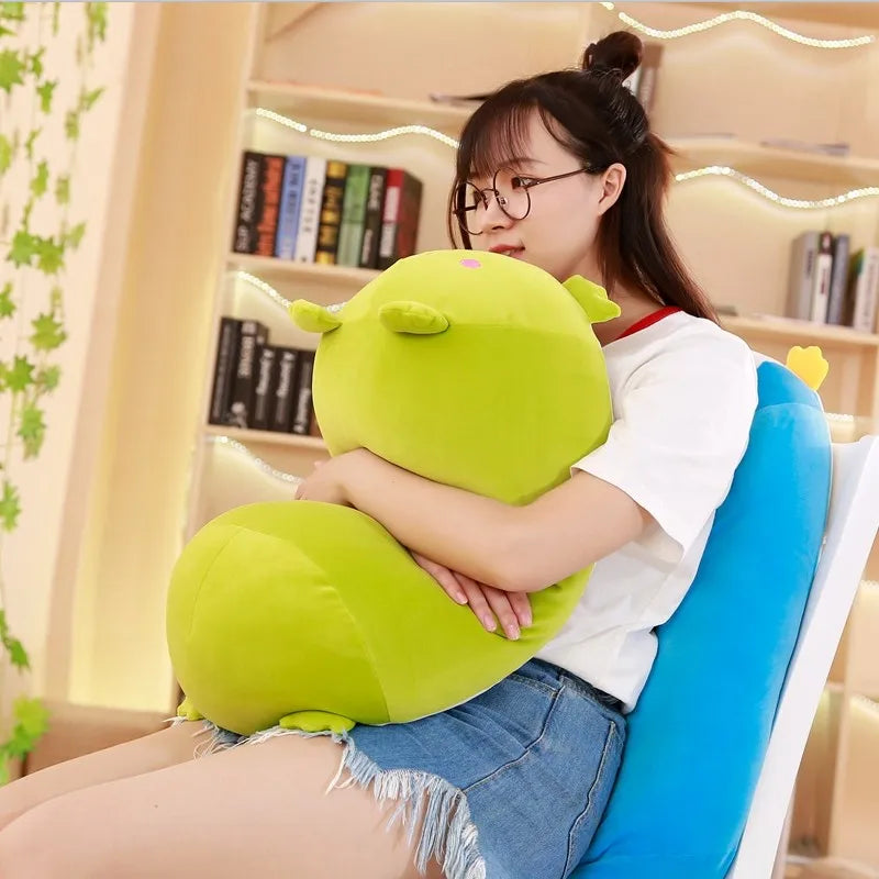 Chubby Calico Cat Plush Pillow with Smiling Face - Image 4