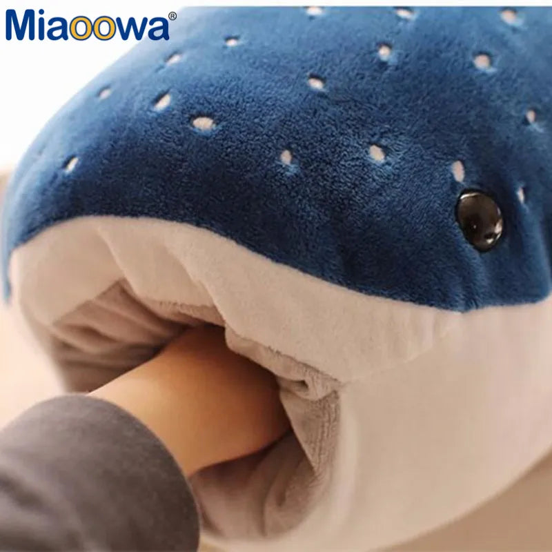 Oversized Blue Dotted Whale Shark Plush Toy - Image 6