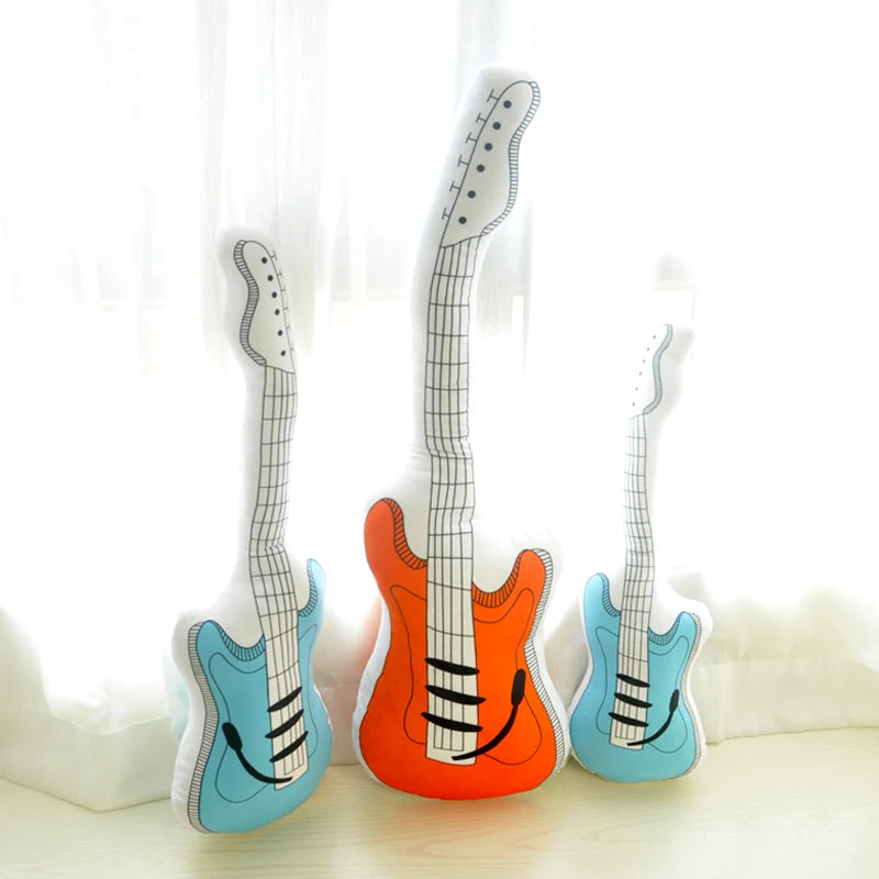 Orange Electric Bass Guitar Plush Pillow - Image 5