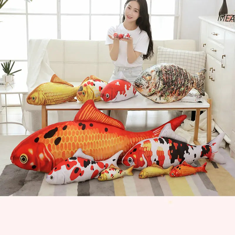 Oversized Realistic Goldfish Plush Toy - Image 2