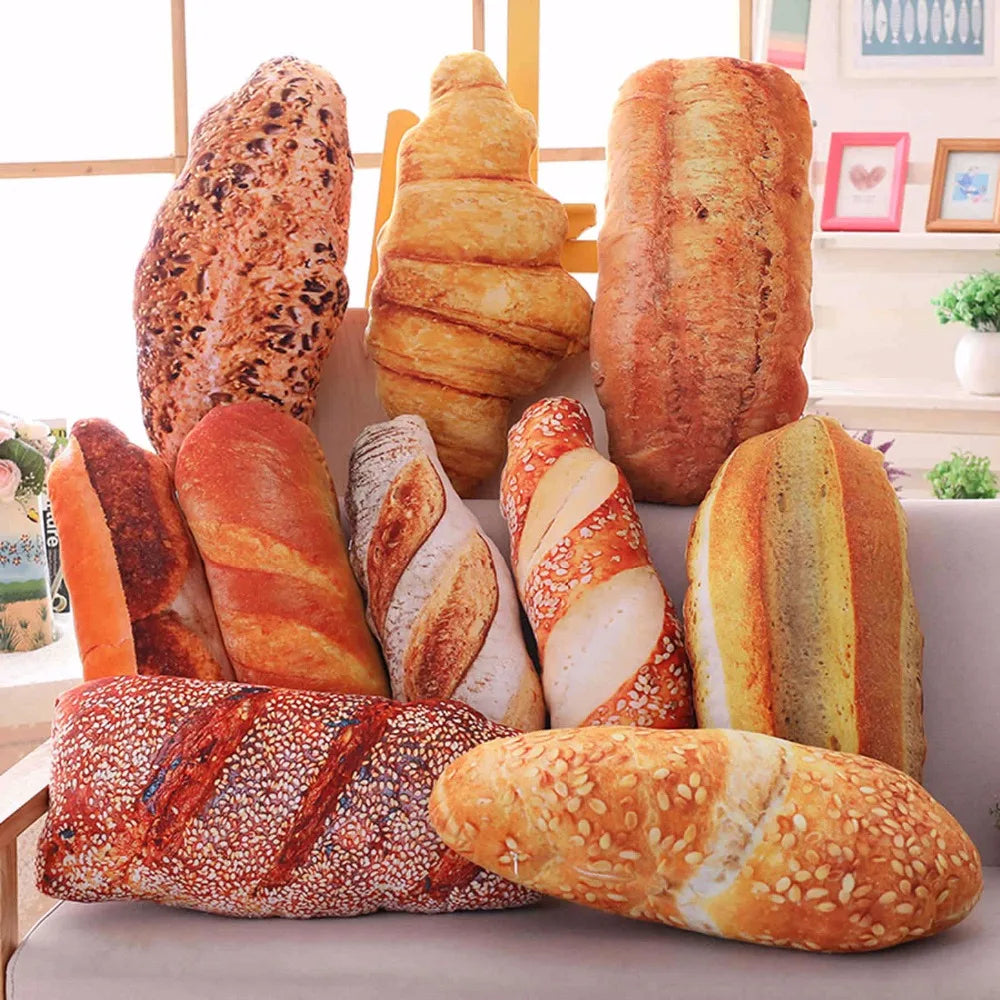 Realistic Bakery Bread Plush Pillows