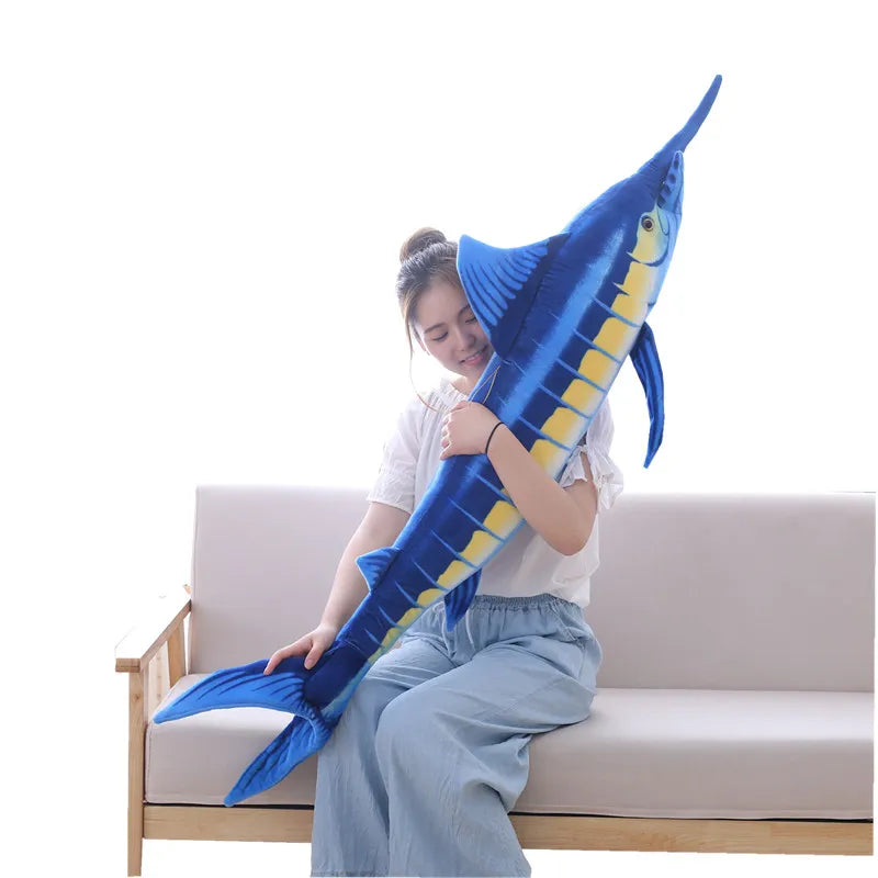 Realistic Blue Marlin Plush Pillow - Image 3