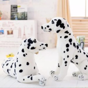 Lifelike White and Black Dalmatian Plush Dog