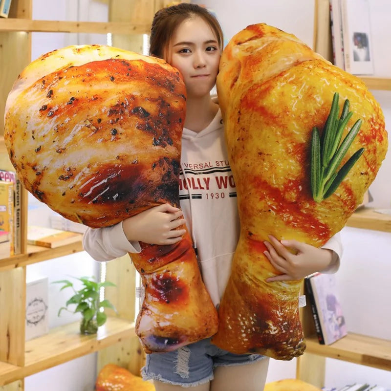 Realistic Roasted Chicken Drumstick Plush Pillow - Image 2