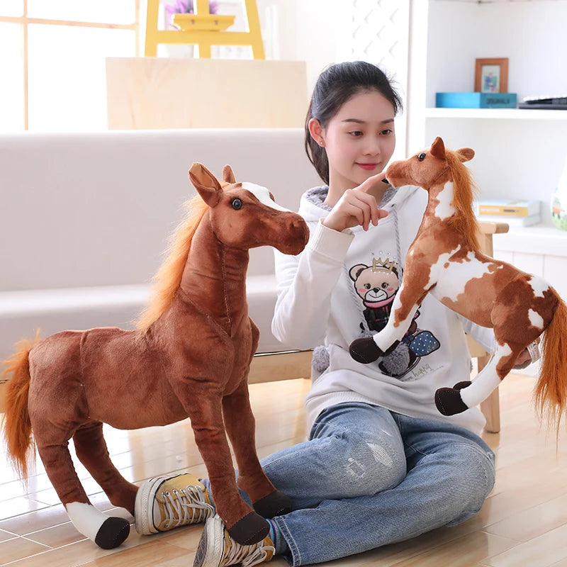 Realistic Brown Horse Plush Toy