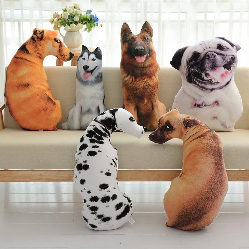 Realistic 3D Dalmatian Dog Plush Pillow