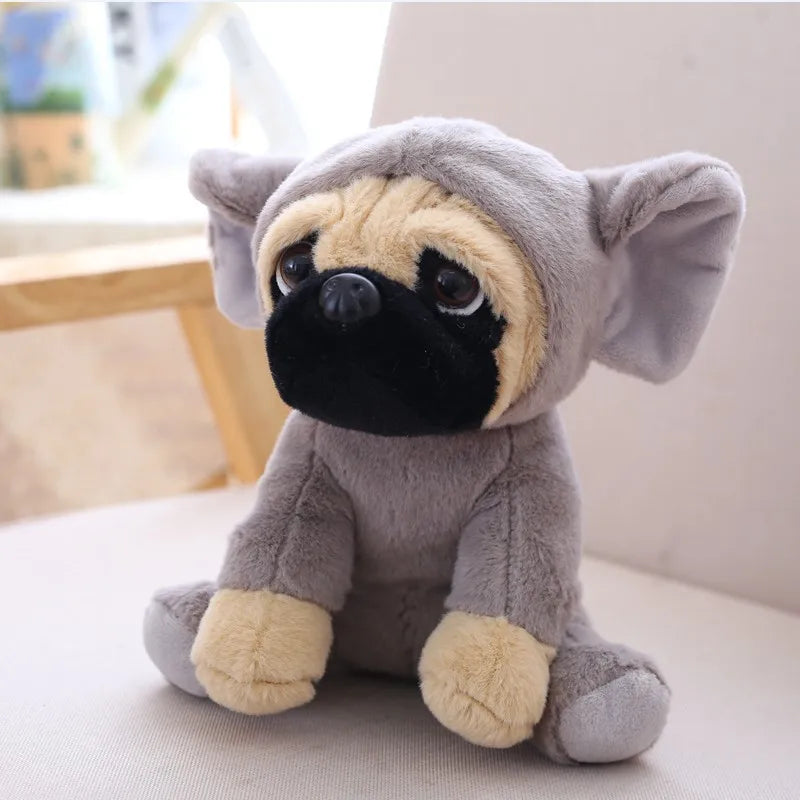 Fawn Pug Plush in Pink Hooded Onesie with Ears - Image 10