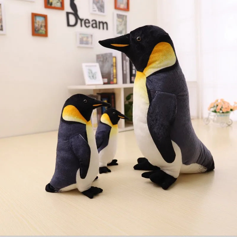Soft Black and Yellow King Penguin Plush