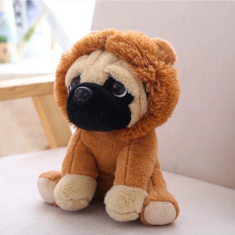 Fawn Pug Plush in Pink Hooded Onesie with Ears - Image 3