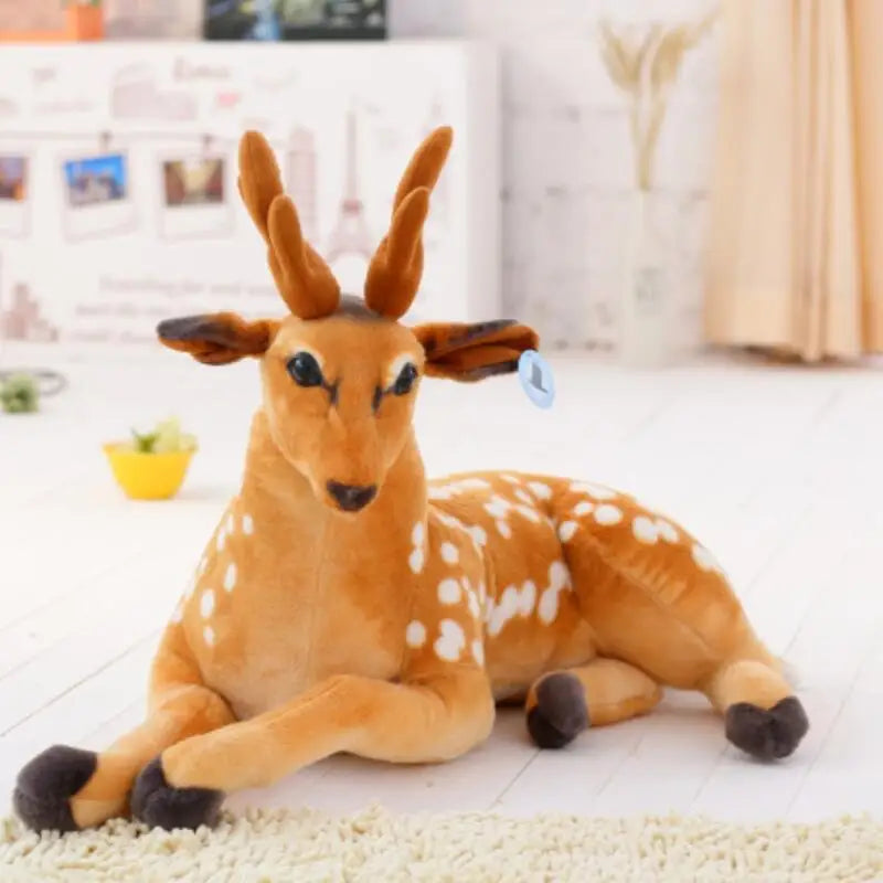 Spotted Fawn Plush Deer Toy with Soft Antlers - Image 2
