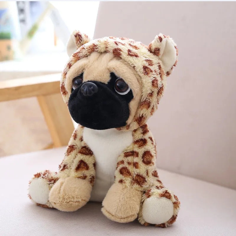 Fawn Pug Plush in Pink Hooded Onesie with Ears - Image 4