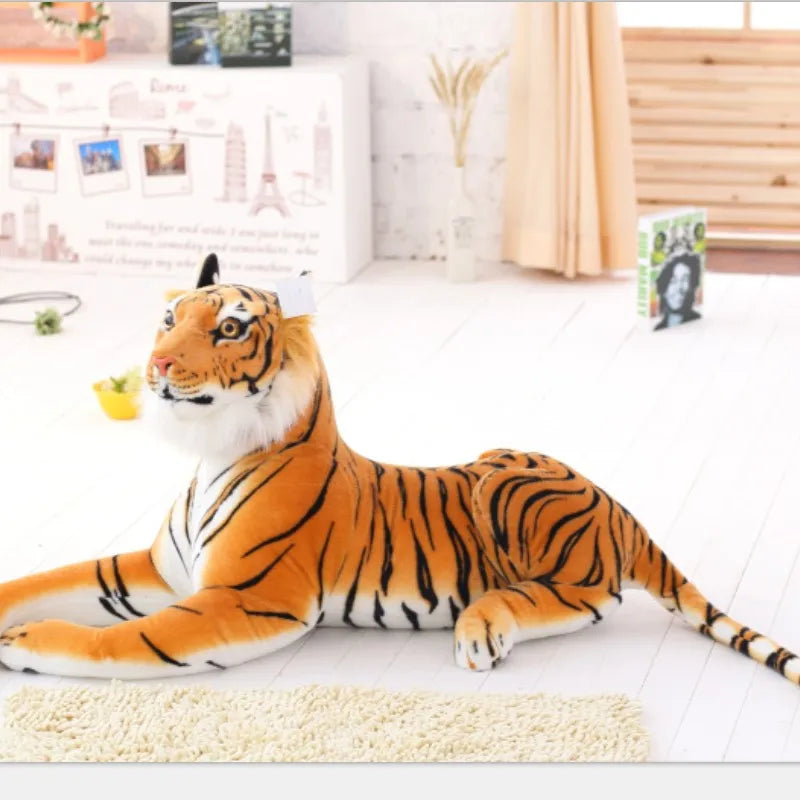 Soft Realistic Orange Striped Tiger Plush Toy - Image 4