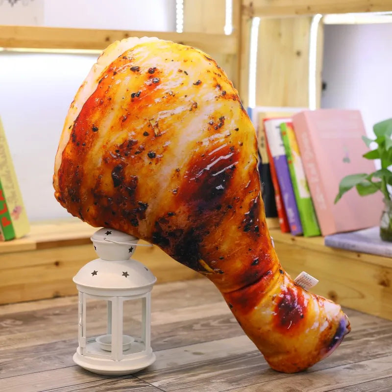 Realistic Roasted Chicken Drumstick Plush Pillow - Image 3