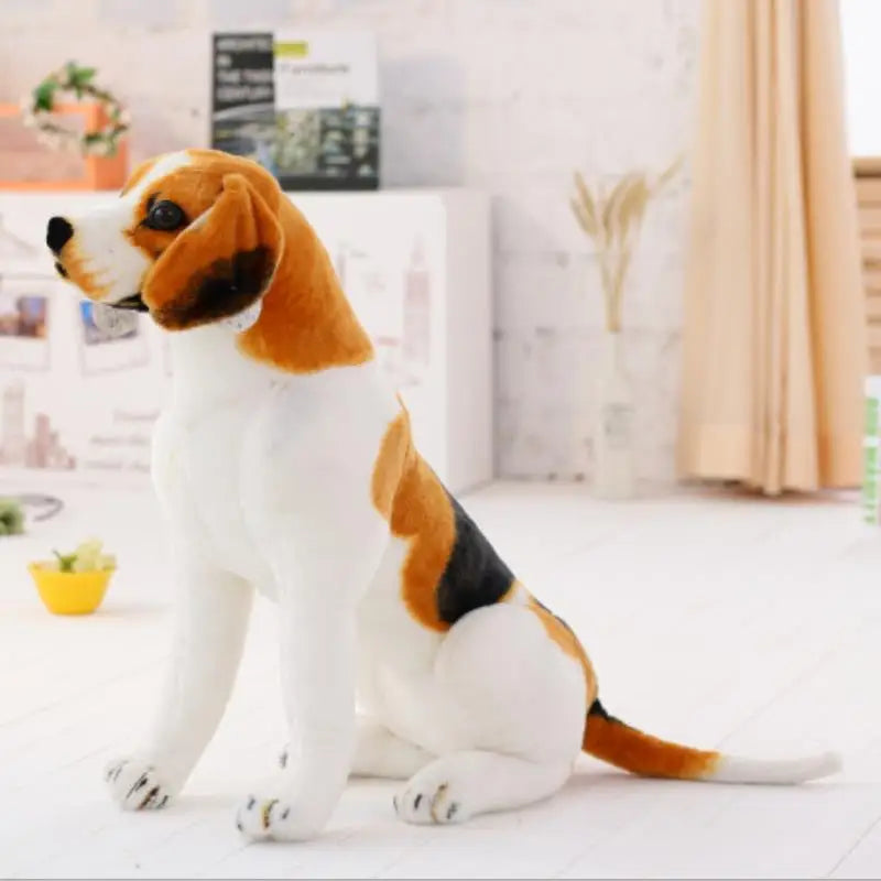Realistic Tri-Color Beagle Plush Dog - Image 8