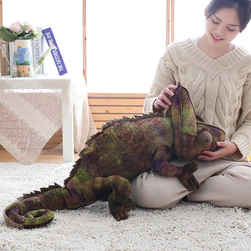 Large Lifelike Chameleon Plush Toy