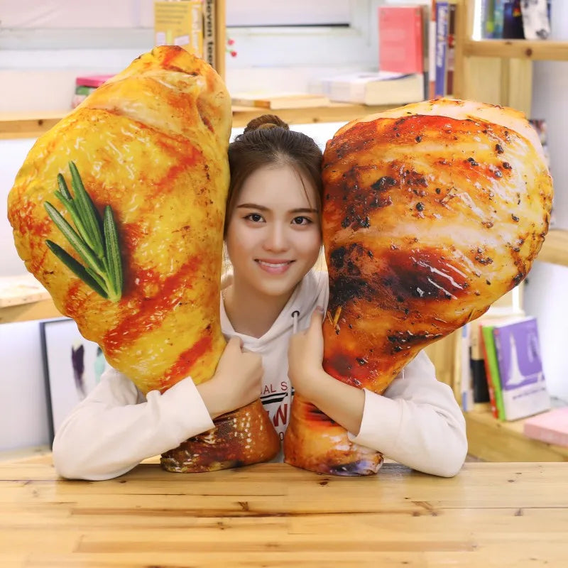 Realistic Roasted Chicken Drumstick Plush Pillow - Image 4