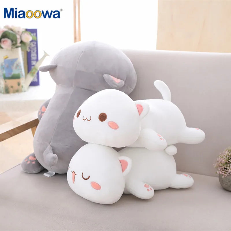 Kawaii Grey Lying Cat Plush Pillow - Image 3