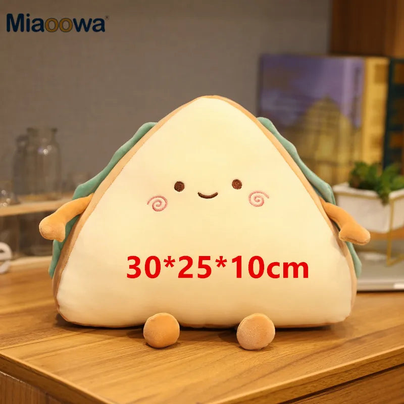 Cute Sandwich Plush Pillow with Expression Faces - Image 8
