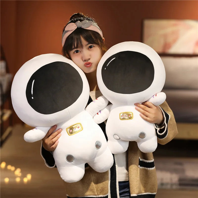 White Astronaut Plush Toy with Gold Patches