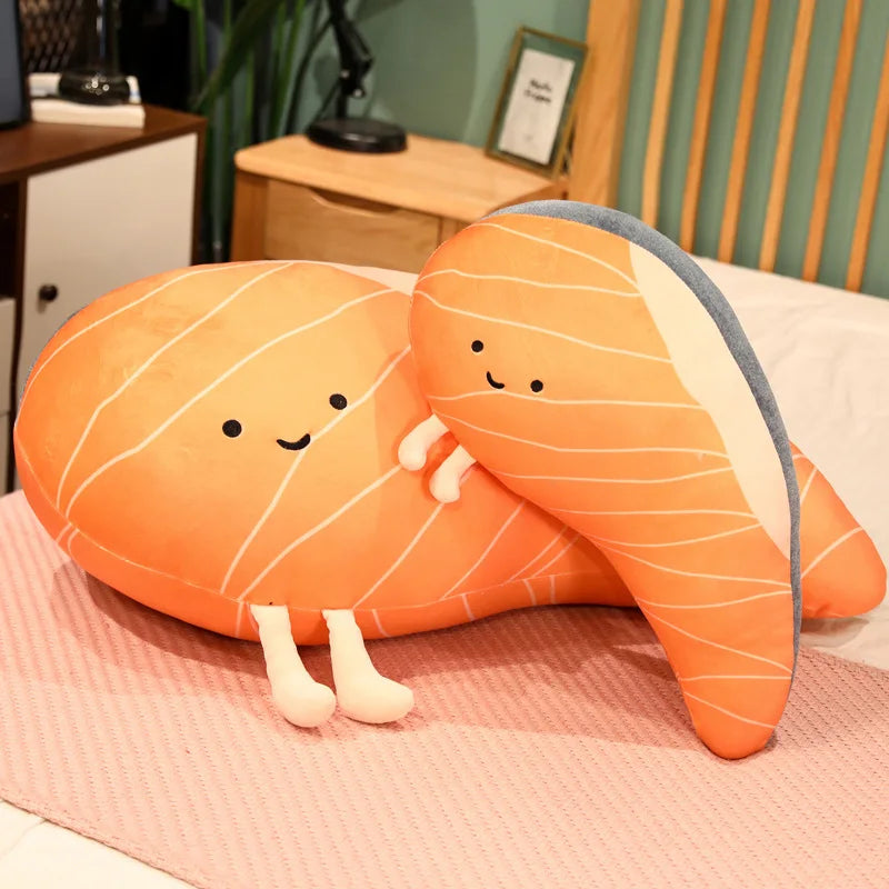 Cute Orange Salmon Fillet Plush Pillow - Image 5