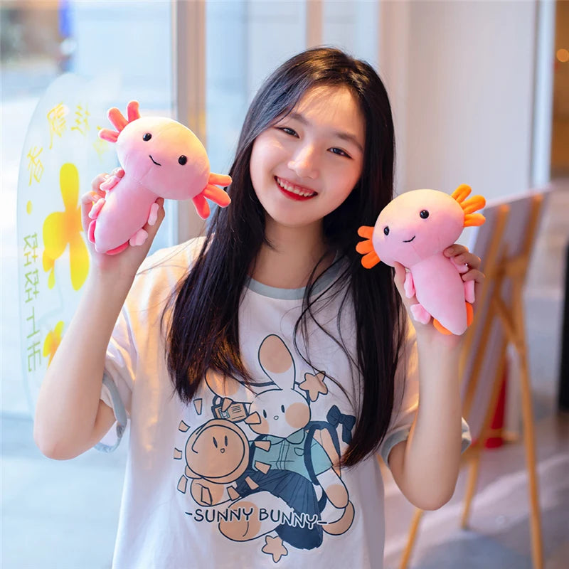 Pink Axolotl Plush Toy with Red Gills - Image 4
