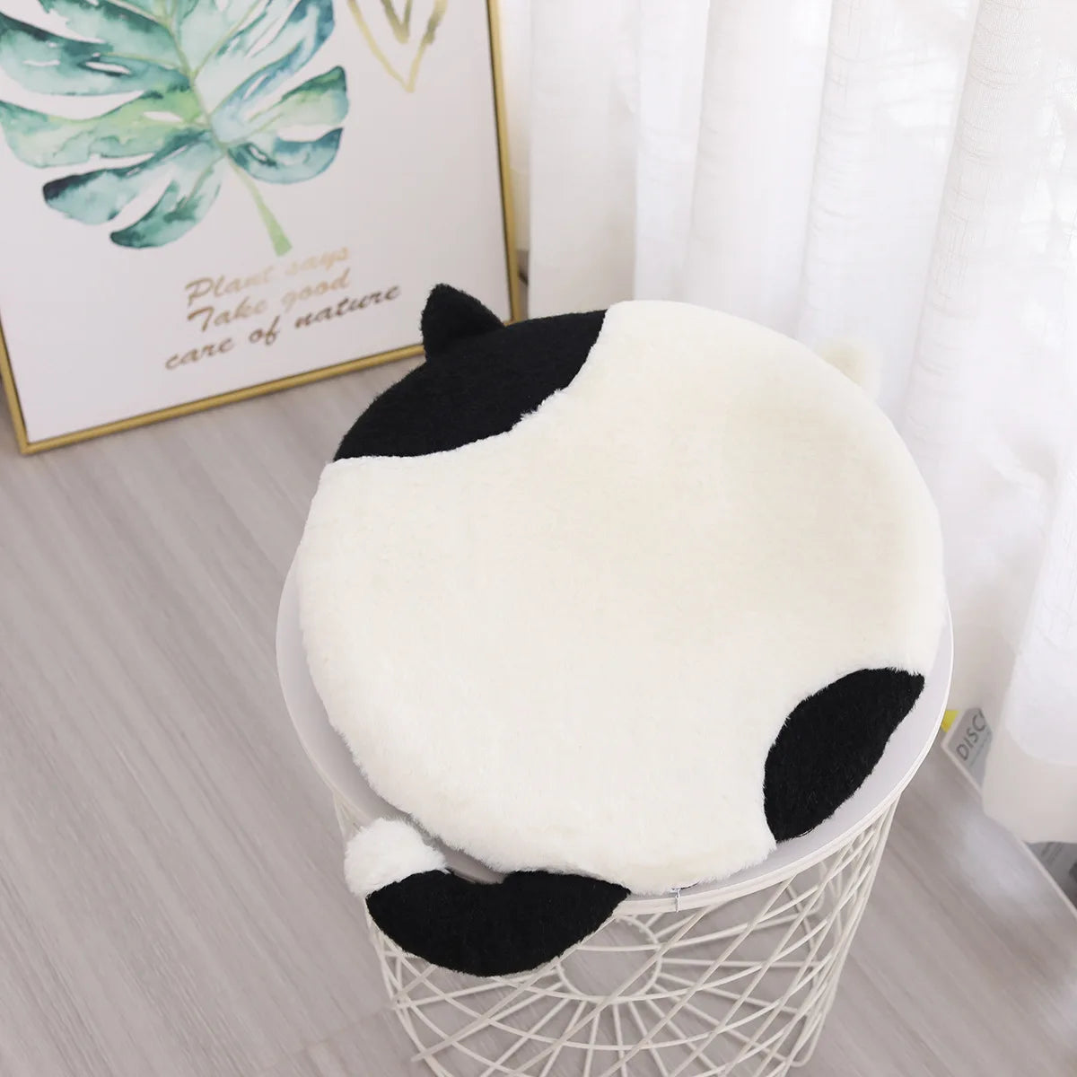 Adorable Plush Calico Cat Floor Cushion - Image 6