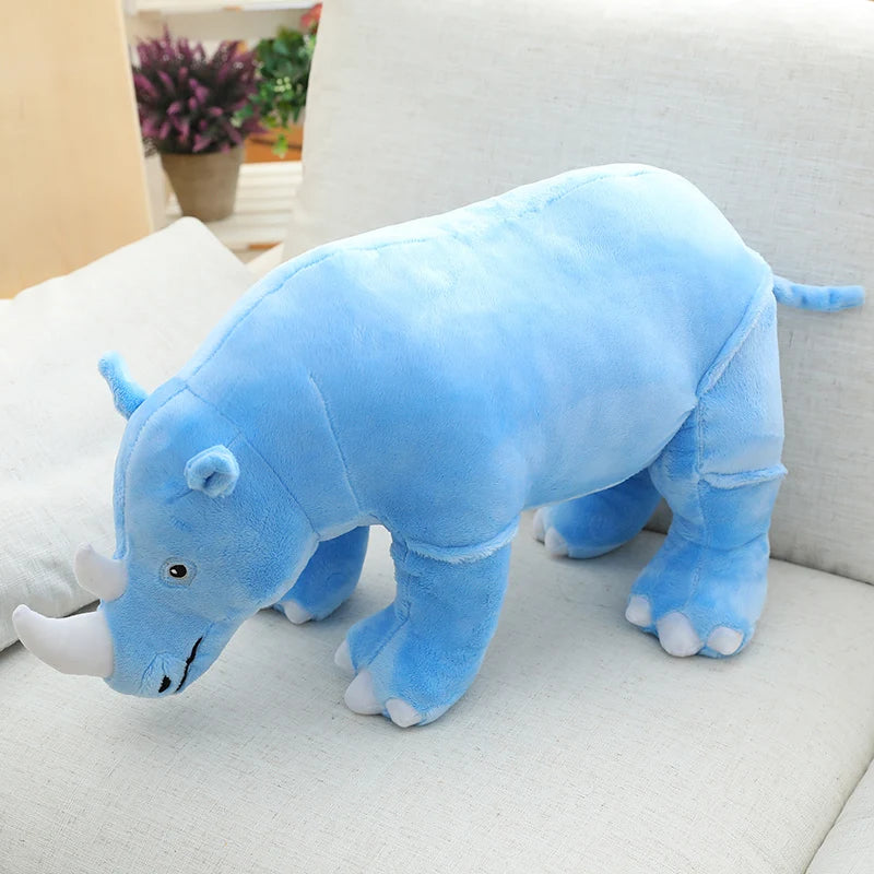 Adorable Sky Blue Rhino Plush Toy - Image 7