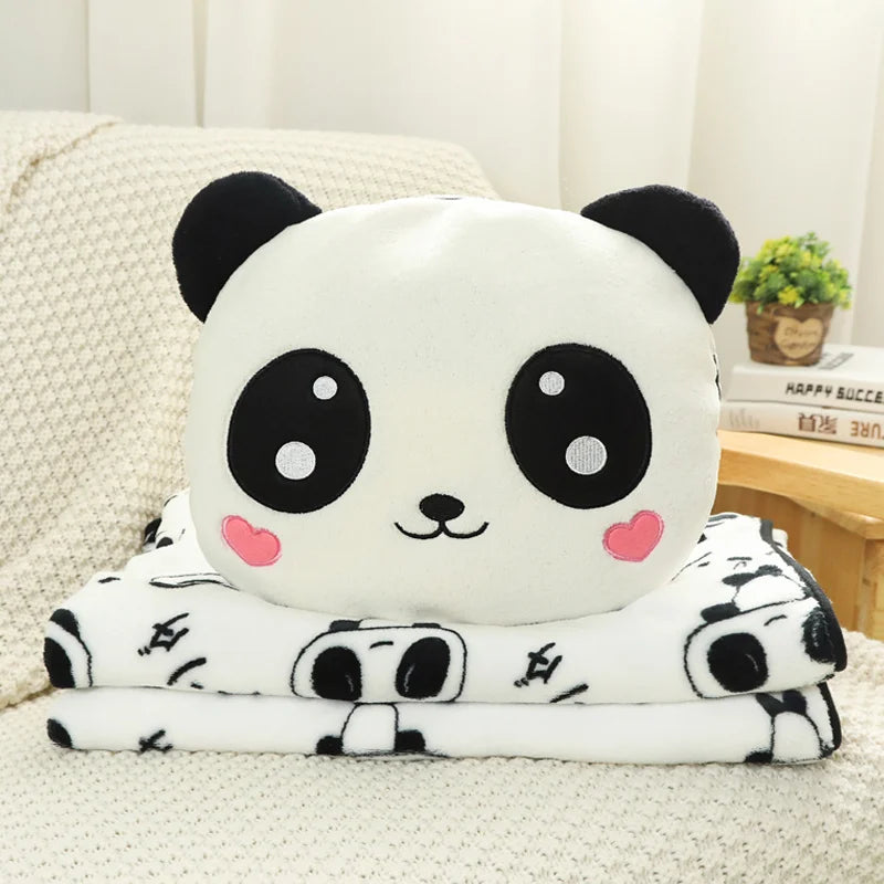2-in-1 Cute Panda Plush Blanket Pillow - Image 5