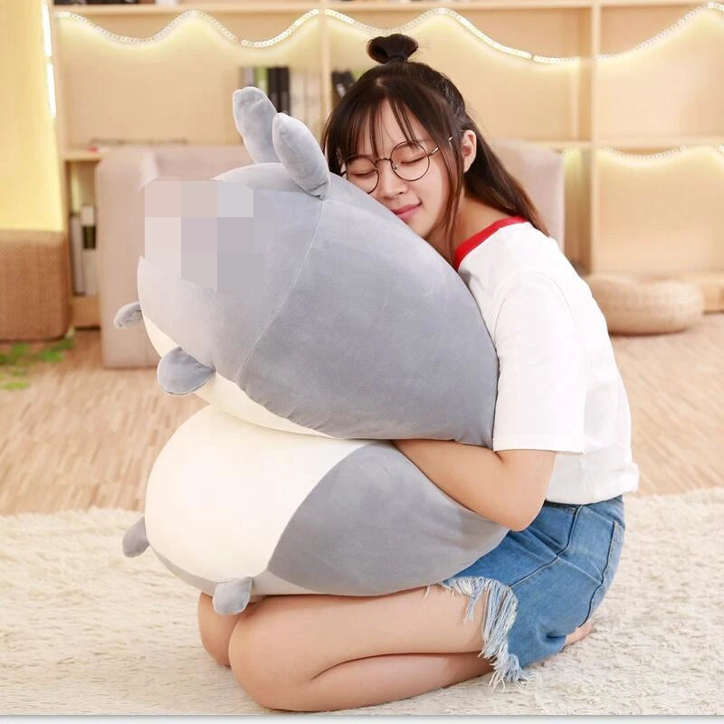 Chubby Calico Cat Plush Pillow with Smiling Face - Image 12