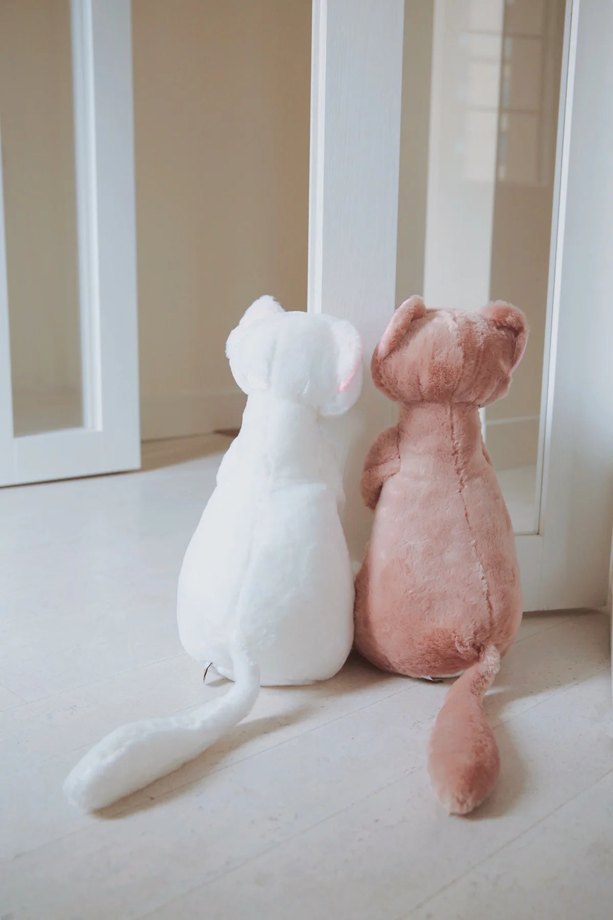 White Ferret Plush Toy with Pink Details - Image 3