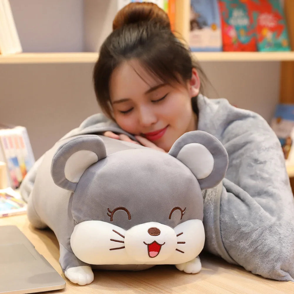 Oversized Sleeping Pink Pig Plush Pillow - Image 4