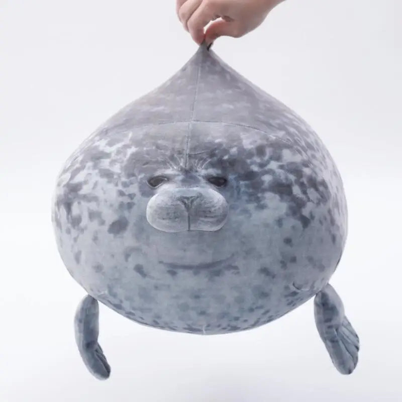 Soft Spotted Grey Blob Seal Plush Toy - Image 2