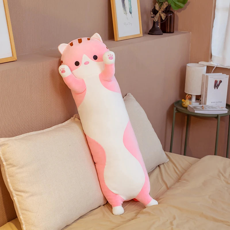 Soft Pink Fox Body Pillow with Paw Print - Image 3